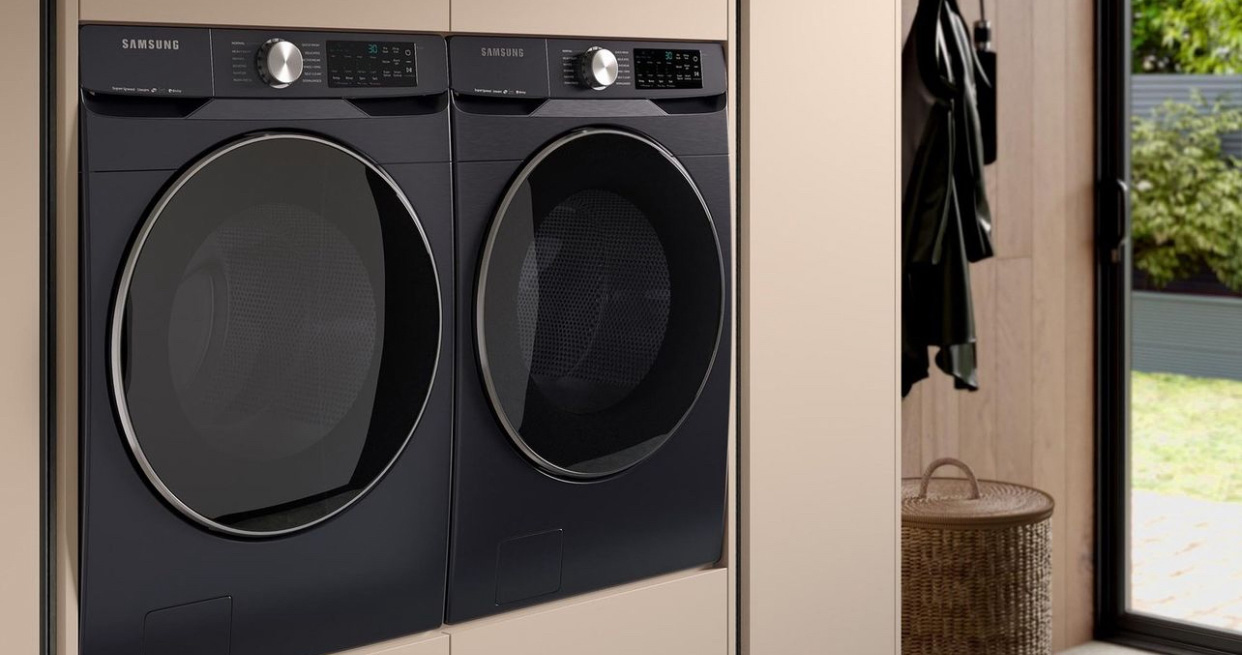 image of bespoke utility room with samsung washing machines