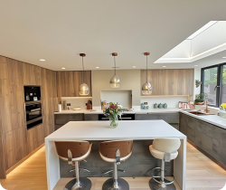 Modern wood family kitchen